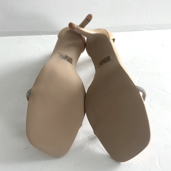 Shoe Dazzle Alexxia Dress Sandals Stiletto Heels with Rhinestone Straps Size 12 - Picture 8 of 9